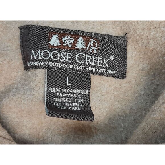 Moose Creek Mens Heavyweight Work Outdoor Size Large Hunting Flannel Shirt Tan - Picture 4 of 6